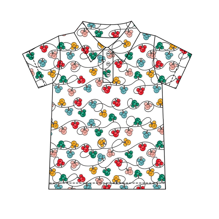 Boy's Performance Button Up - Merry Magic Holiday Lights