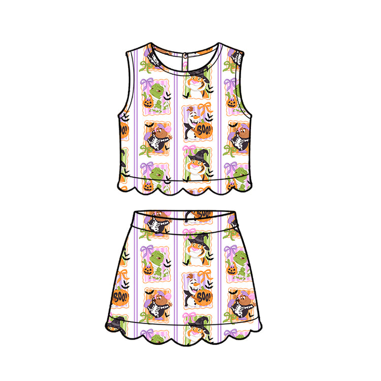 KIDS Scallop Tank + Skort Set - Spooky Sidekicks PREORDER