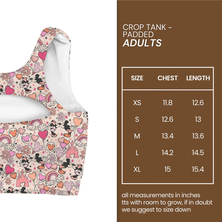 ADULT Crop Tank - Park Hopper Icons Pink