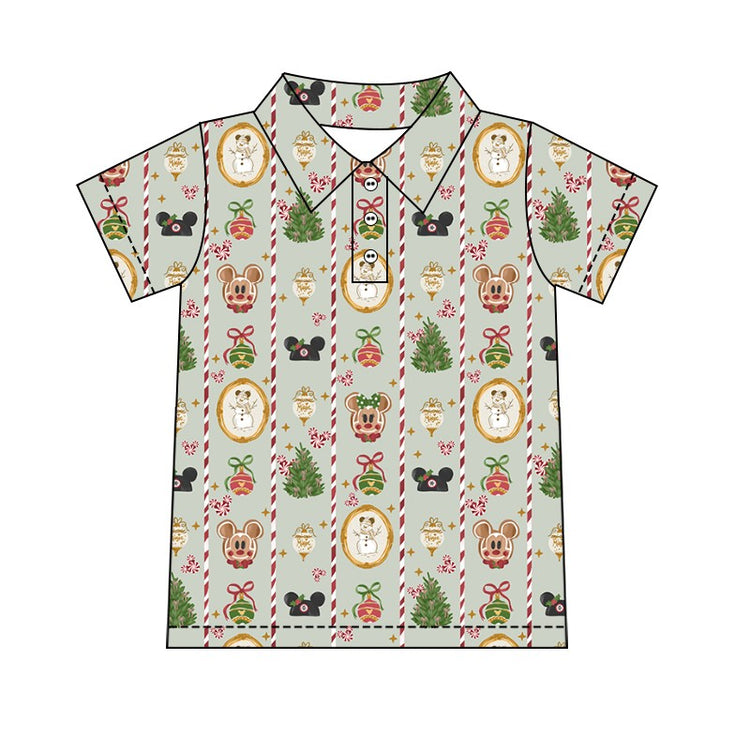 Boy's Performance Button Up - Holly Jolly PREORDER