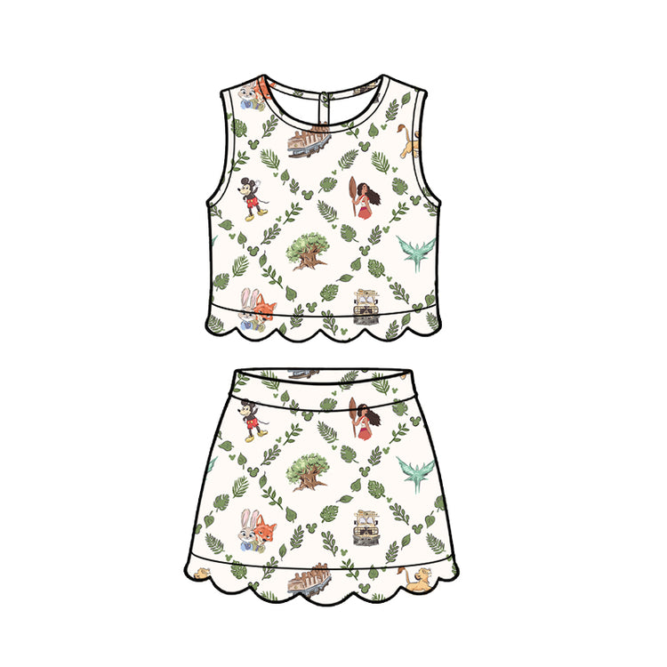 ADULT Scallop Set Tank + Skort - Roam the Wild