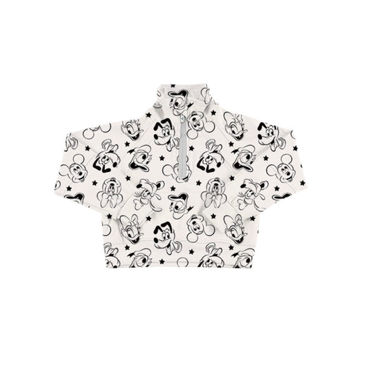 ADULT Zip Up Crop Cut Pullover - Sketchbook