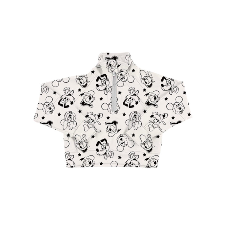 ADULT Zip Up Crop Cut Pullover - Sketchbook