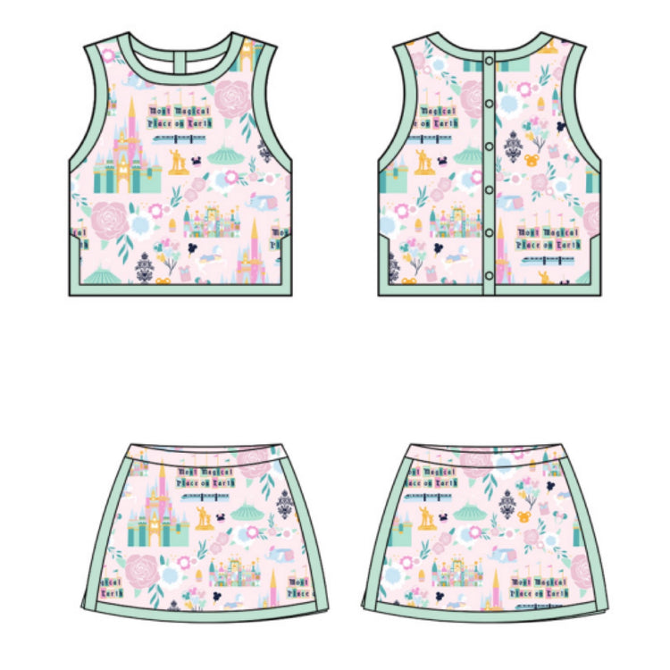 KIDS Colorblock Tank + Skort Set - Spring Fling