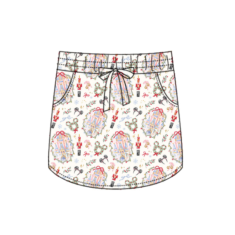 ADULT Scuba Tennis Skort - Whimsy Christmas