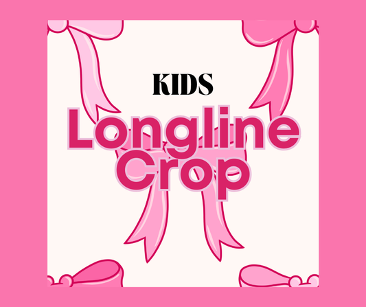 KIDS Crop Tank - Pink Bows