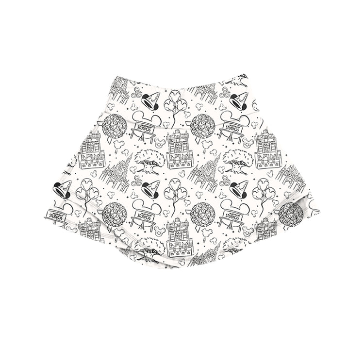 KIDS Skort - Park Hopper Icons BLACK