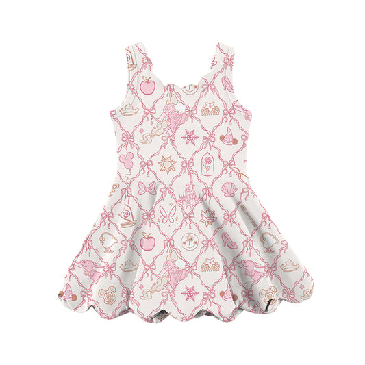 KIDS Scalloped Dress - Pink Icons PREORDER