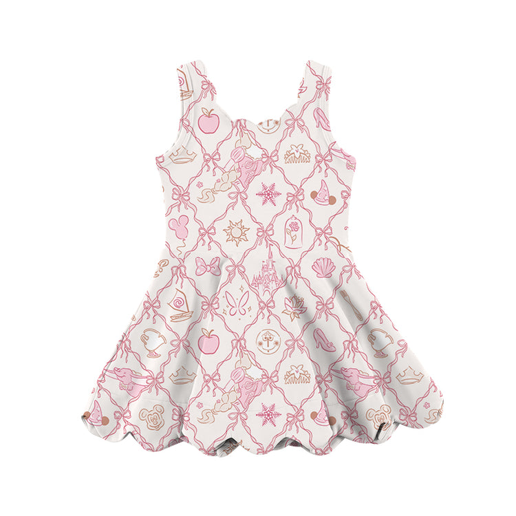 KIDS Scalloped Dress - Pink Icons PREORDER