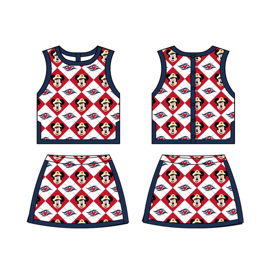 ADULT Colorblock Tank + Skort Set - Cruise Checkers PREORDER