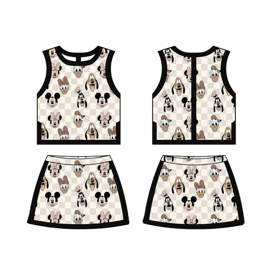 ADULT Colorblock Tank + Skort Set - Boho Checkers PREORDER