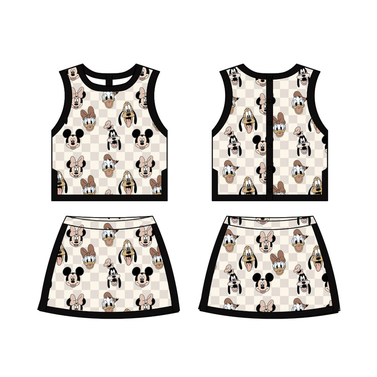 KIDS Colorblock Tank + Skort Set - Boho Checkers PREORDER