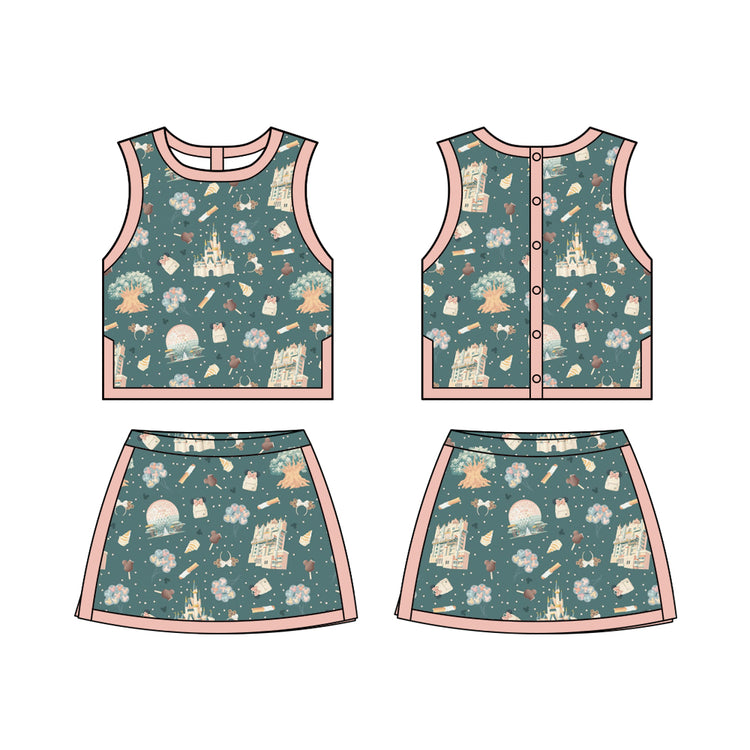 ADULT Colorblock Tank + Skort Set - Park Day GREEN PREORDER