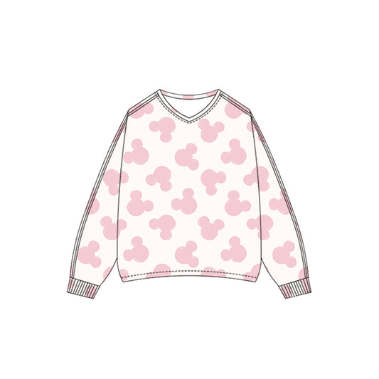 KIDS V Neck Pullover - Magic Mouse Pink