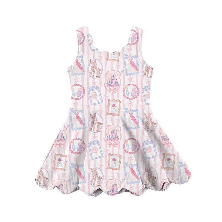 KIDS Scalloped Tank Dress - Whimsy Watercolor