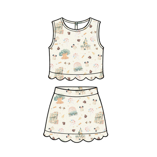 ADULT Scallop Set Tank + Skort - Park Day CREAM (PREORDER)