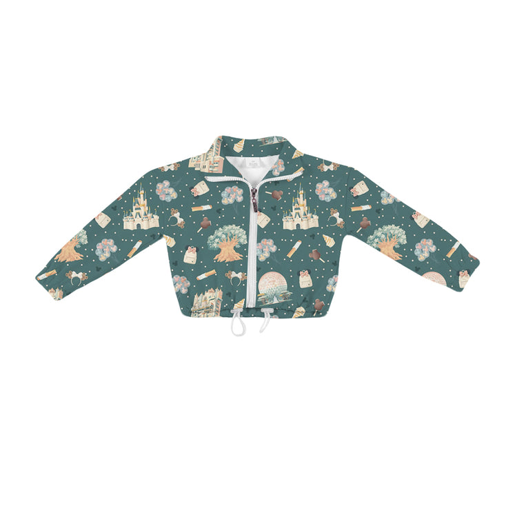 KIDS Zip Up Pullover - Park Day GREEN PREORDER