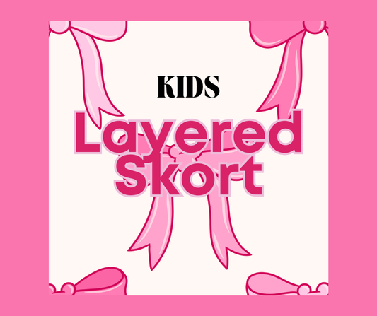 KIDS Skort - Pink Bows