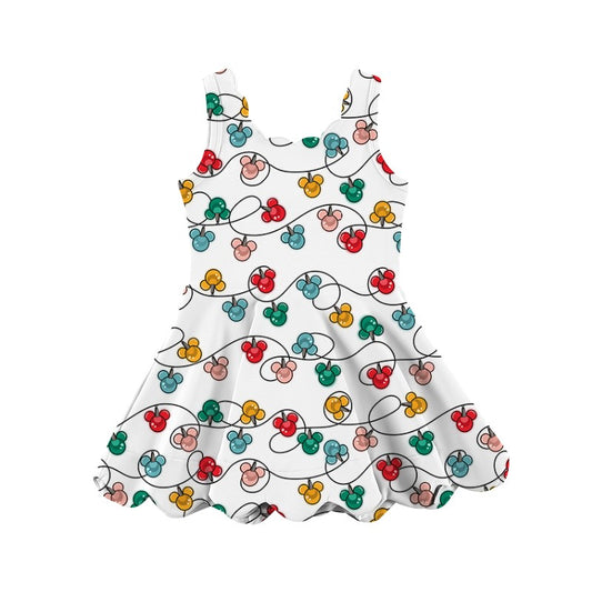KIDS Scalloped Dress - Merry Magic Lights PREORDER