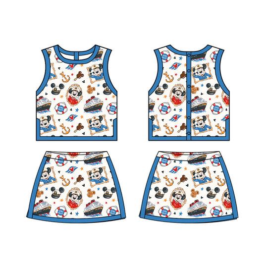KIDS Colorblock Tank + Skort Set - Cruise the Seas