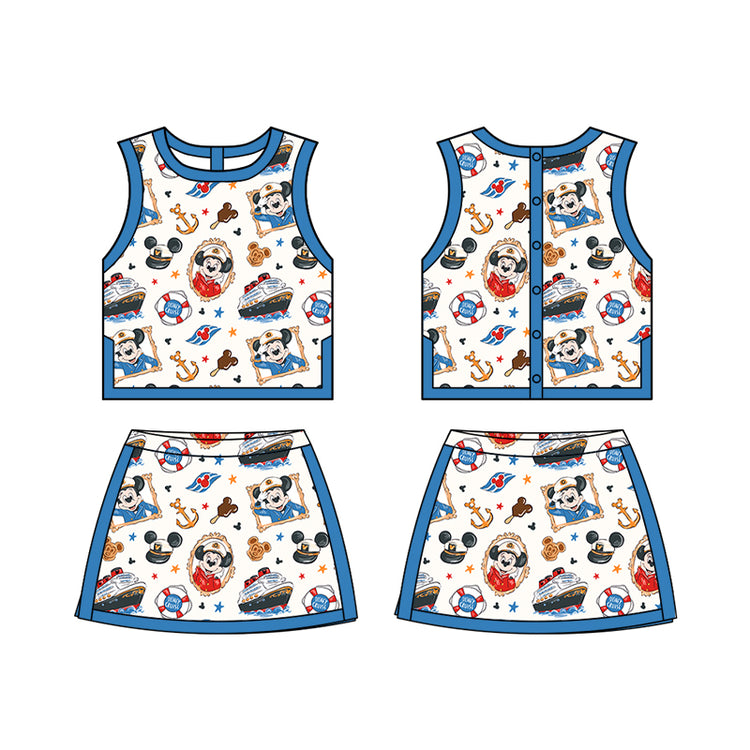 KIDS Colorblock Tank + Skort Set - Cruise the Seas