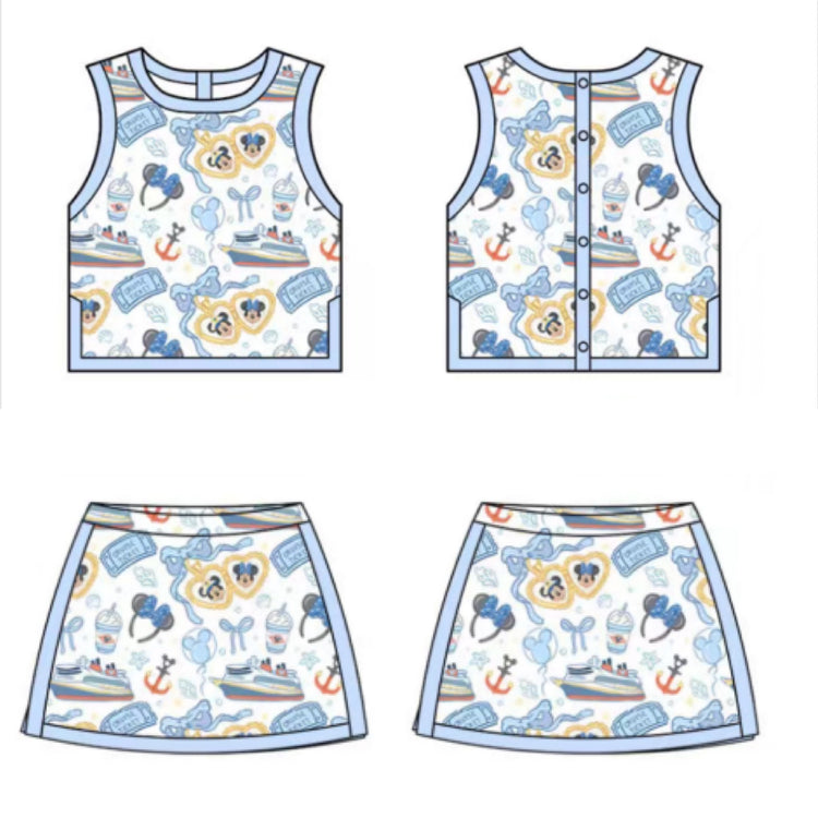 KIDS Colorblock Tank + Skort Set - Set Sail