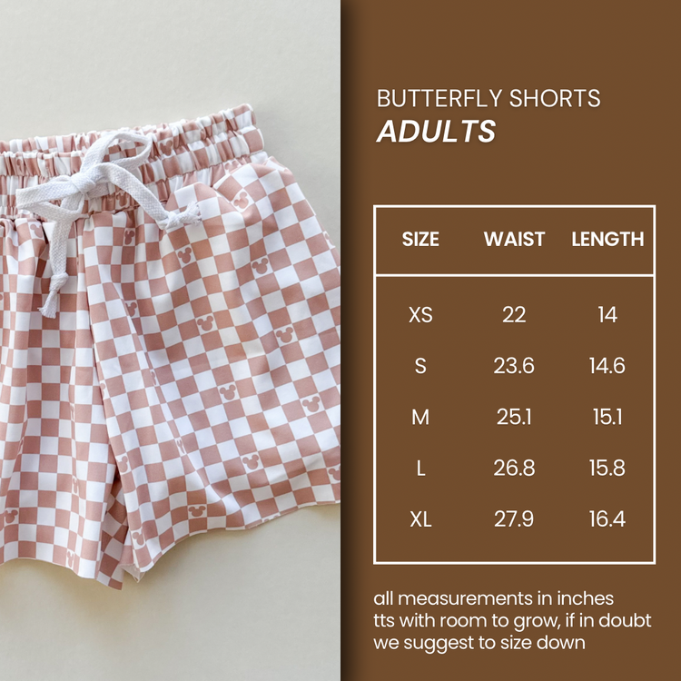 ADULT Butterfly Shorts - Splashing into the Bayou