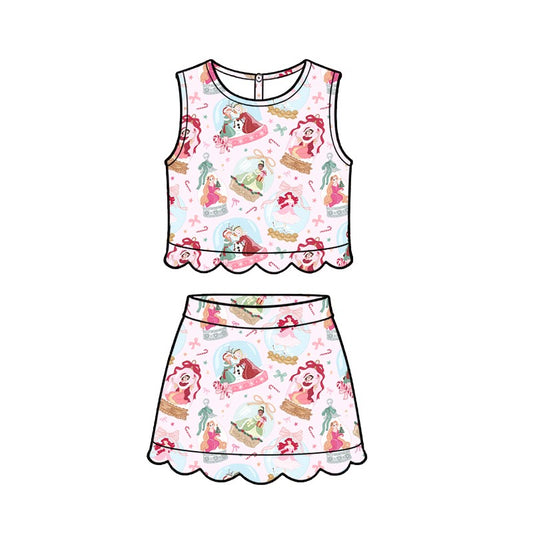 ADULT Scallop Set Tank + Skort - Wonderland Snow Globes PREORDER
