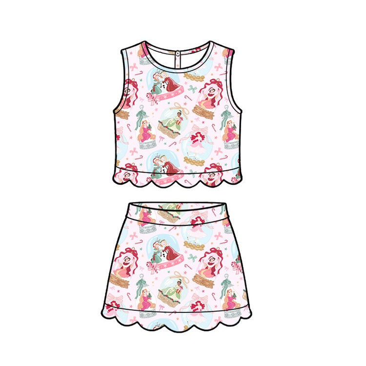 ADULT Scallop Set Tank + Skort - Wonderland Snow Globes PREORDER