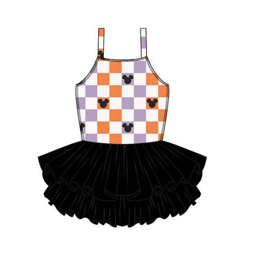 KIDS Tutu Dress - Spooky Season Checkers