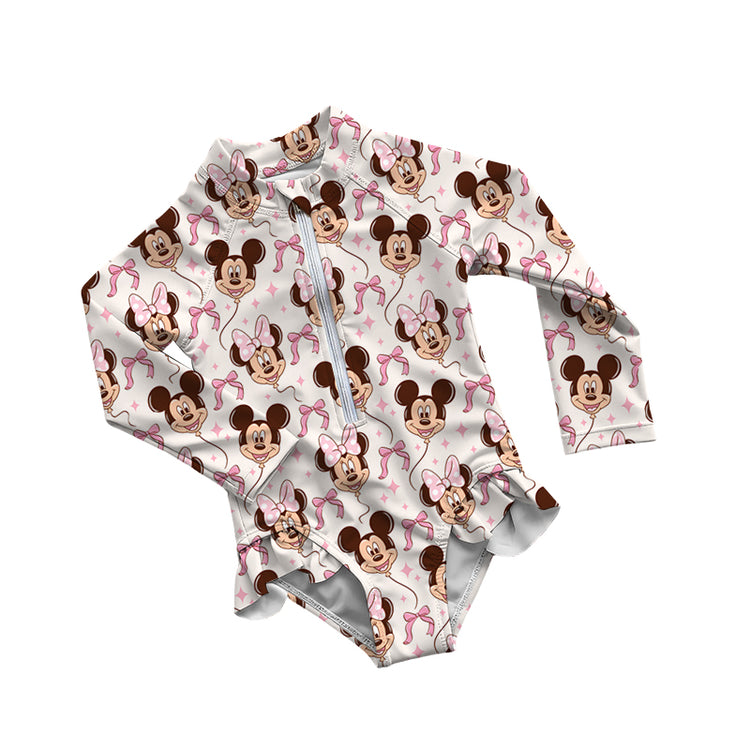 Ruffle Rash Guard Swimsuit - Bows + Balloons