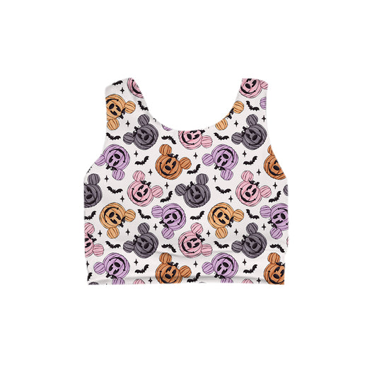KIDS Crop Tank - Oh, Bats + Pumpkins