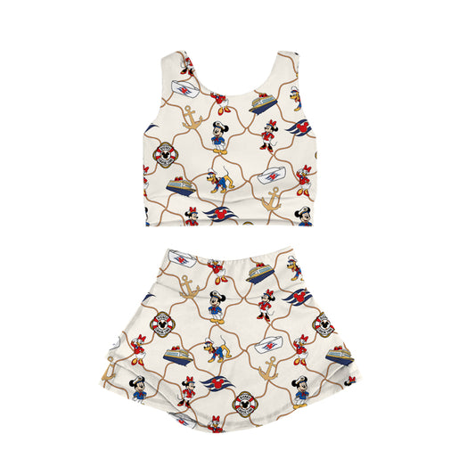 KIDS Crop + Skort Set - Roped in Cruise