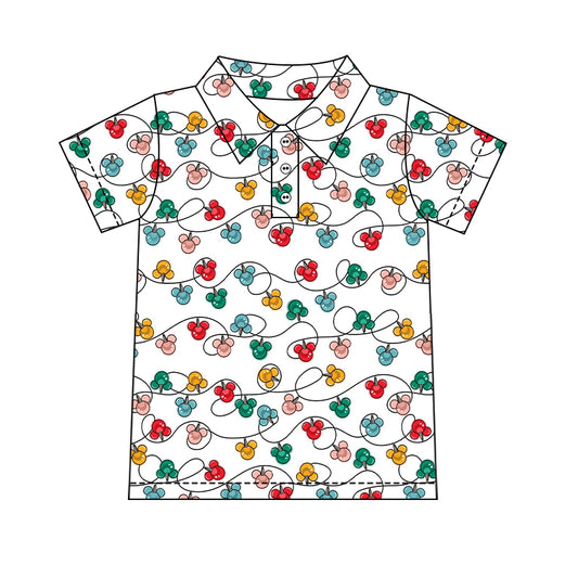 Boy's Performance Button Up - Merry Magic Holiday Lights