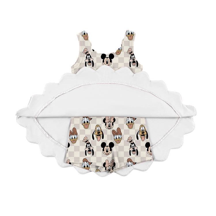 ADULT Scalloped Tank Dress - Boho Checkers