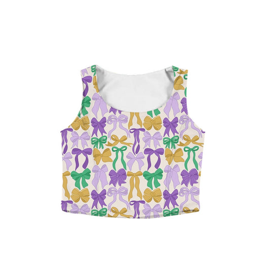 ADULTS Scoop Tank -Purple Green Gold Bows