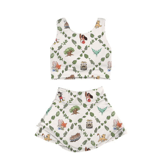 KIDS Crop + Skort Set - Roam the Wild