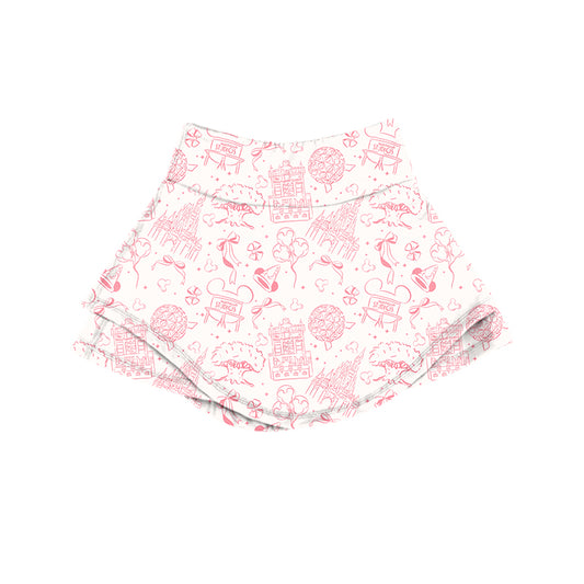 KIDS Skort - Park Hopper Icons Pink