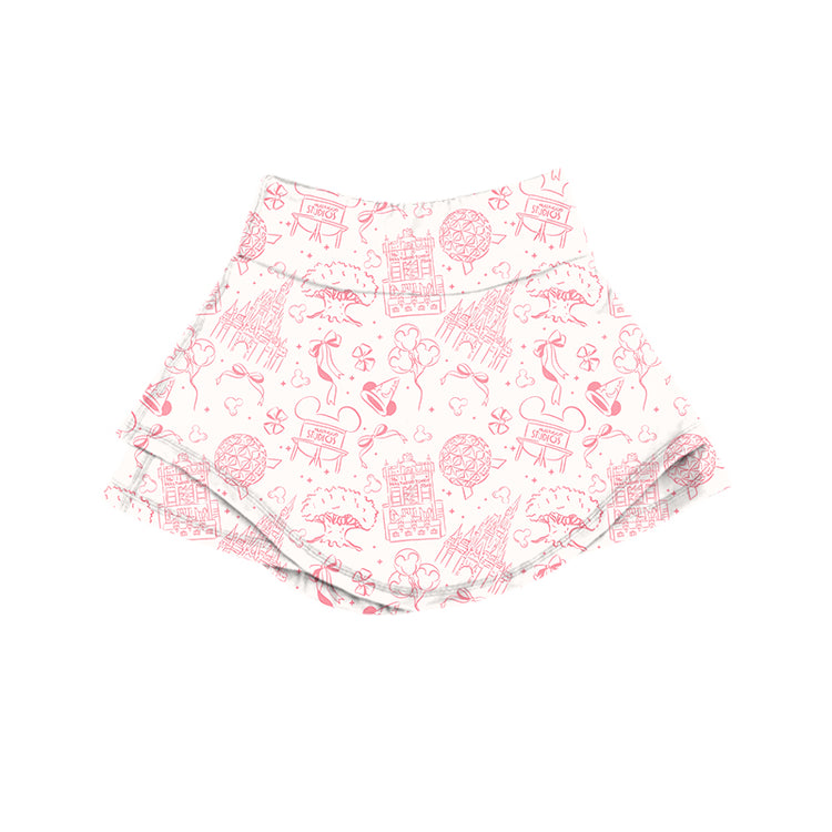 KIDS Skort - Park Hopper Icons Pink