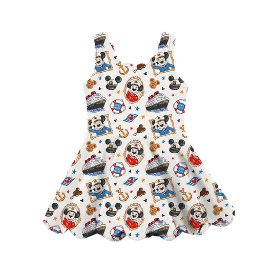 KIDS Scalloped Tank Dress - Cruise the Seas