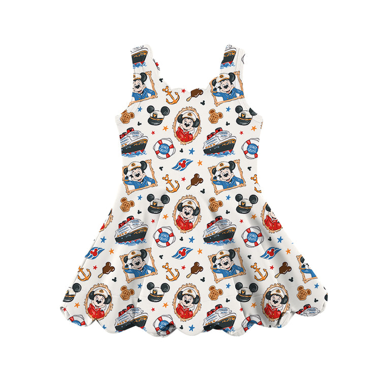 KIDS Scalloped Tank Dress - Cruise the Seas