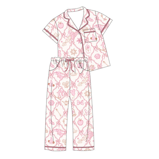 ADULT Bamboo Lounge Set - Pink Icons PREORDER