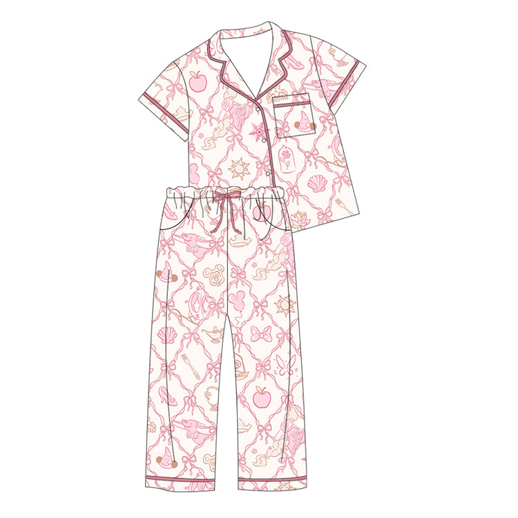 KIDS Bamboo Lounge Set - Pink Icons PREORDER