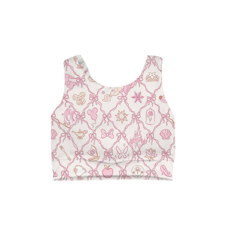 KIDS Crop Tank - Pink Icons