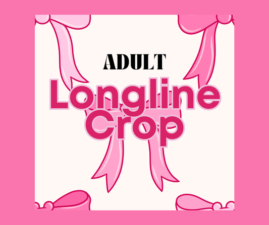 ADULT Crop Tank - Pink Bows