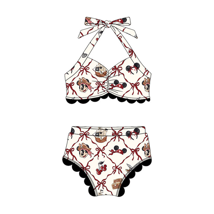 Sweetheart Ruffle Bikini - Pirate Bows