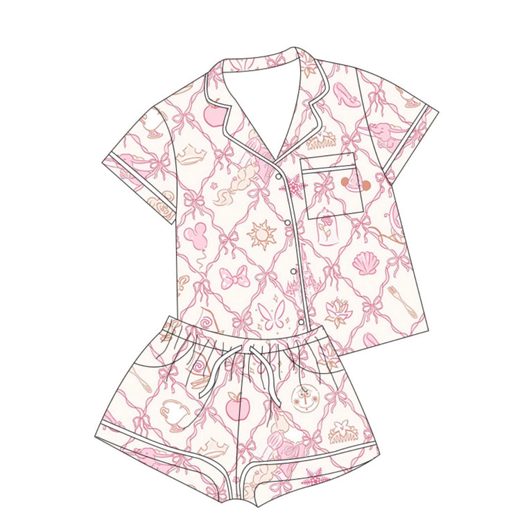 KIDS Bamboo Lounge Set - Pink Icons