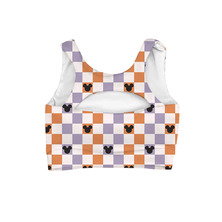 ADULT Crop Tank - Spooky Season Checkers