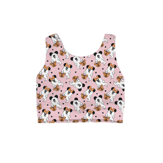 ADULT Crop Tank - Ghouls in Pink