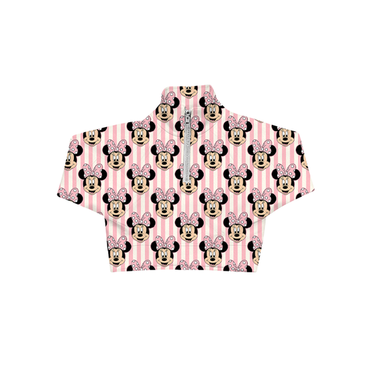 ADULT Zip Up Pullover - Girly Stripes